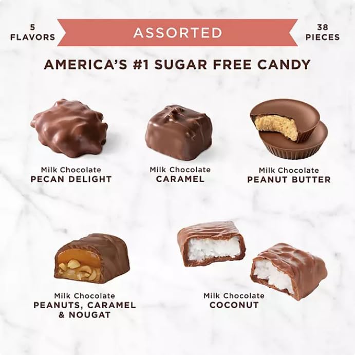 (Pack Of 2)-Russell Stover Sugar-Free 76 COUNT Assorted Chocolates (42.46oz.)