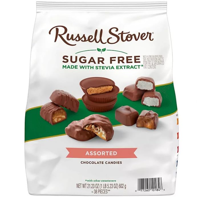 (Pack Of 2)-Russell Stover Sugar-Free 76 COUNT Assorted Chocolates (42.46oz.)