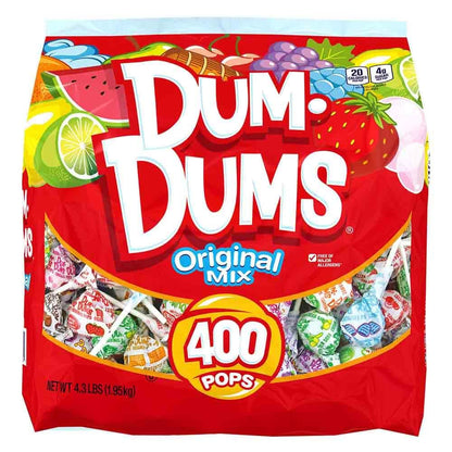 Dum Dums Original Mix 400 ct. Bag - All-Time Classic Flavors - Individually Wrapped Lollipops for Any Occasion!